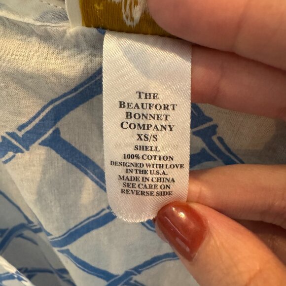 Beaufort Bonnet Company Blue Bamboo Print Cotton Swim Cover-Up XS/S Vacation - Picture 3 of 7
